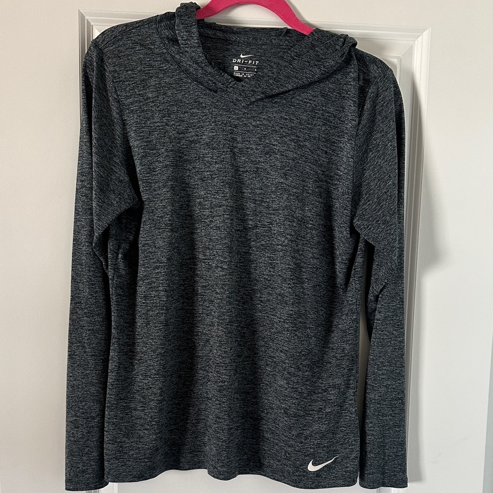 Women’s Nike Charcoal Dri-FIT Long Sleeve Hoodie size large